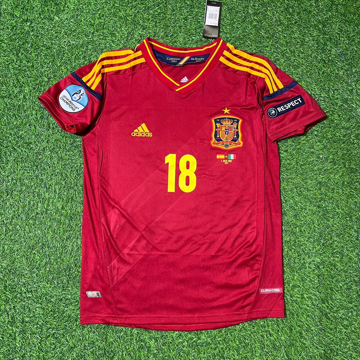 Jordi Alba Spain EURO 2012 Final Retro Football Jersey Kit