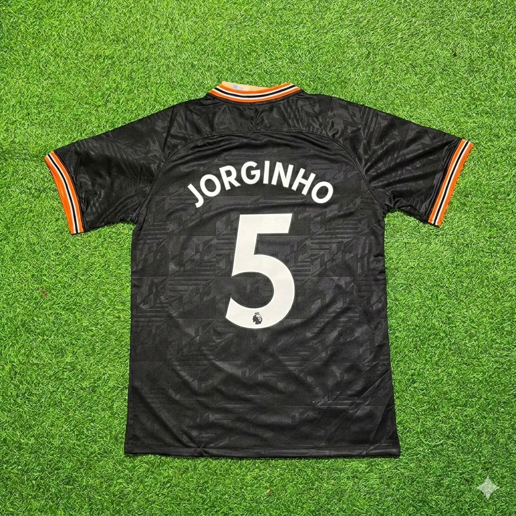Jorginho 5- Chelsea 2019/2020 Auswärts Schwarz Retro Fußballtrikot Set