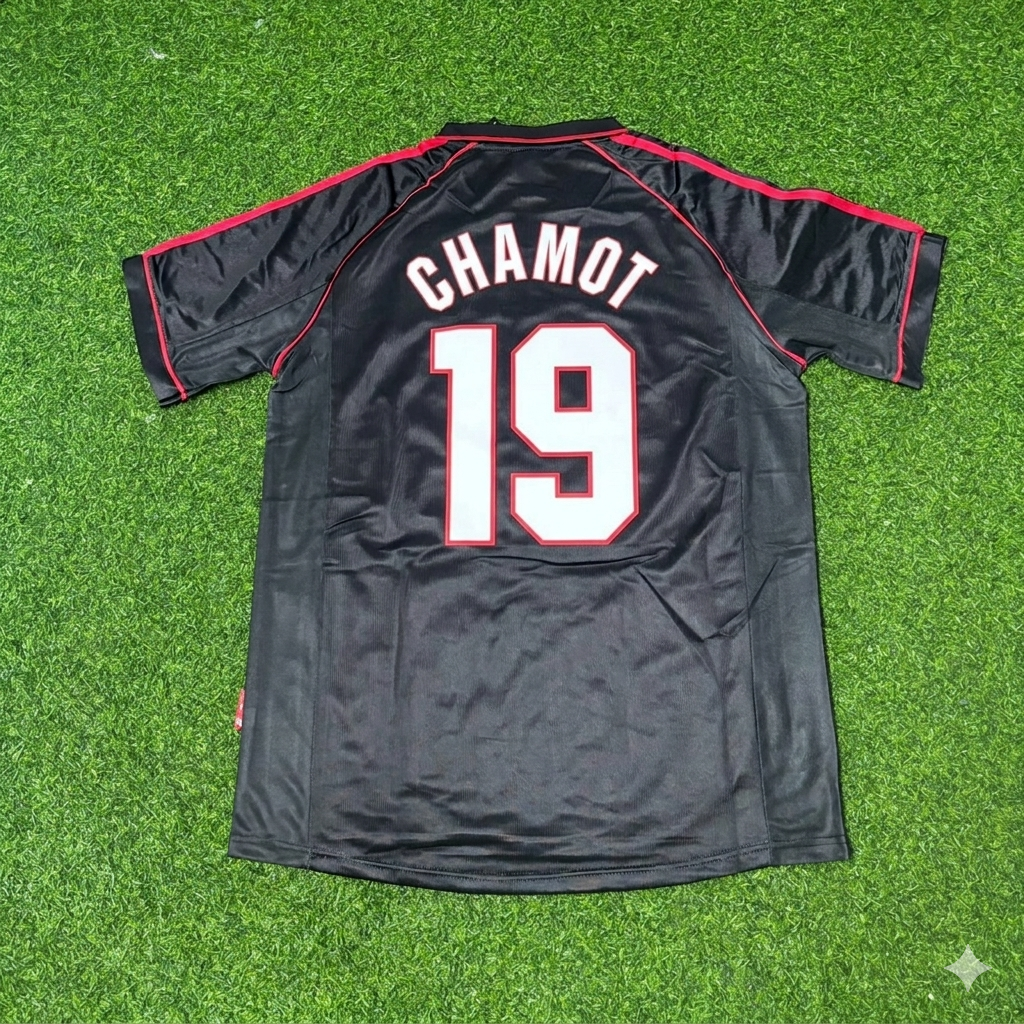 José Chamot #19 AC Milan 1998-1999 Black Retro Football Jersey