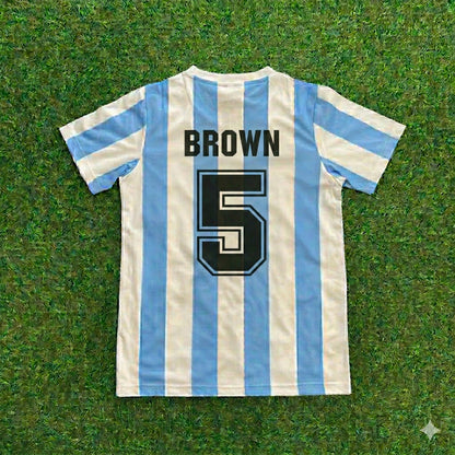 José Luis Brown 5- Argentina 1986 Home Retro Football Jersey Kit