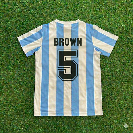 José Luis Brown 5- Argentina 1986 Home Retro Football Jersey Kit
