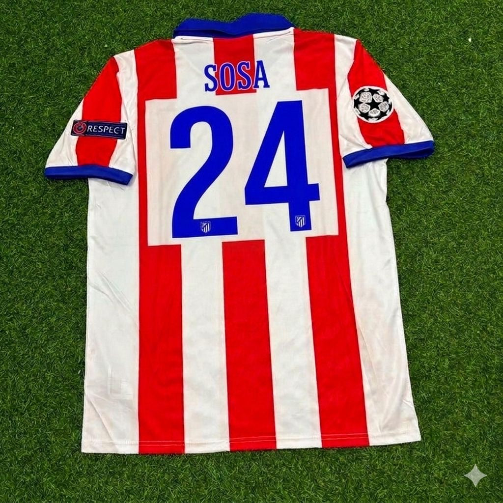 Jose Sosa 24- Atlético Madrid 2014 Final de la Champions League Camiseta de fútbol retro