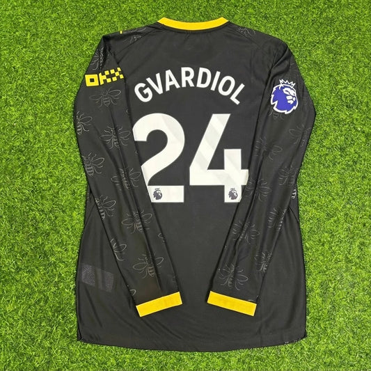 Joško Gvardiol #24 Manchester City 2026/2027 Nouvelle Saison Extérieur Noir Maillot Manches Longues Trikot Maillot Football