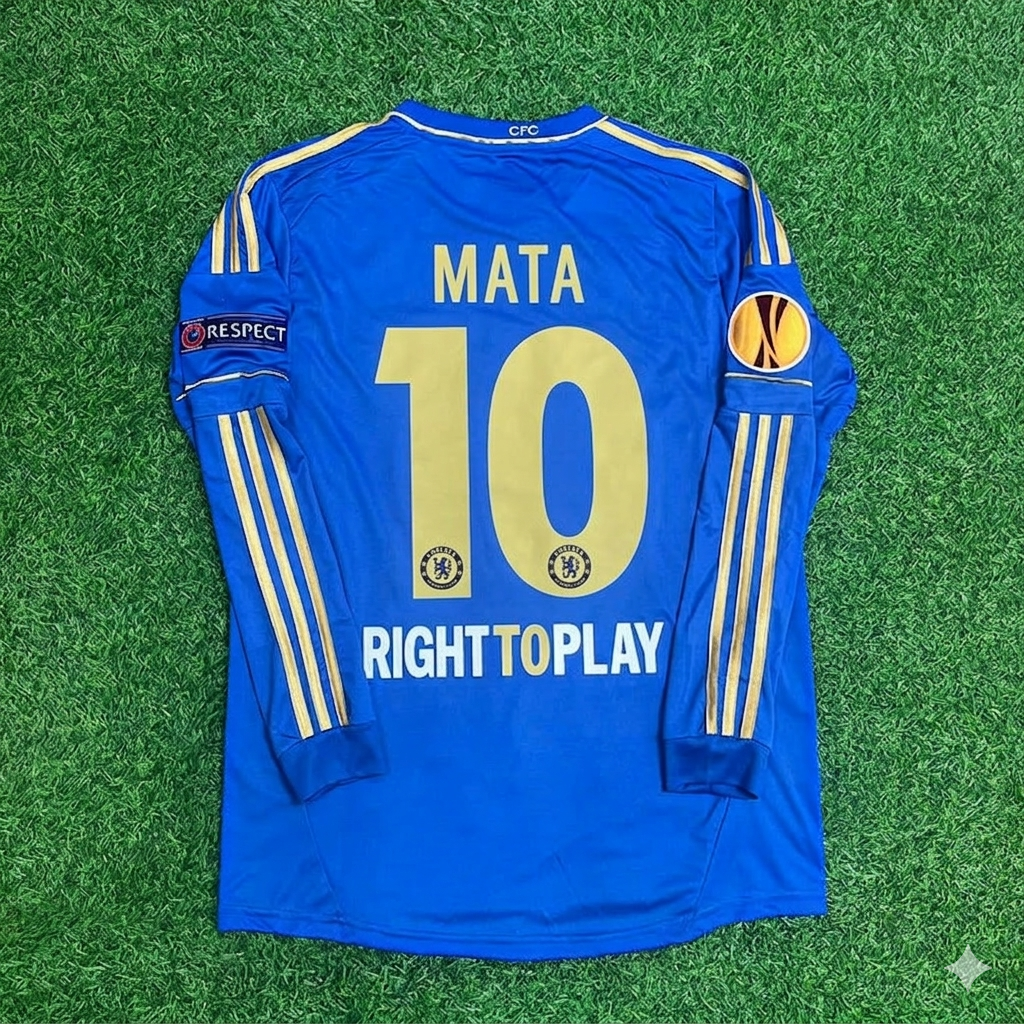 Chelsea 2013 Europa League Final Amsterdam Blue Retro Football Jersey – Juan Mata 10