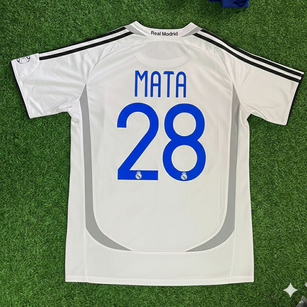 Juan Mata 28– Real Madrid 2006–2007 Home Kit Jersey – | Trikot | Maillot Soccer Shirt