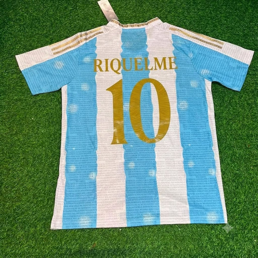Juan Roman Riquelme Argentina Commerative Anniversary Football Jersey Trikot Maillot