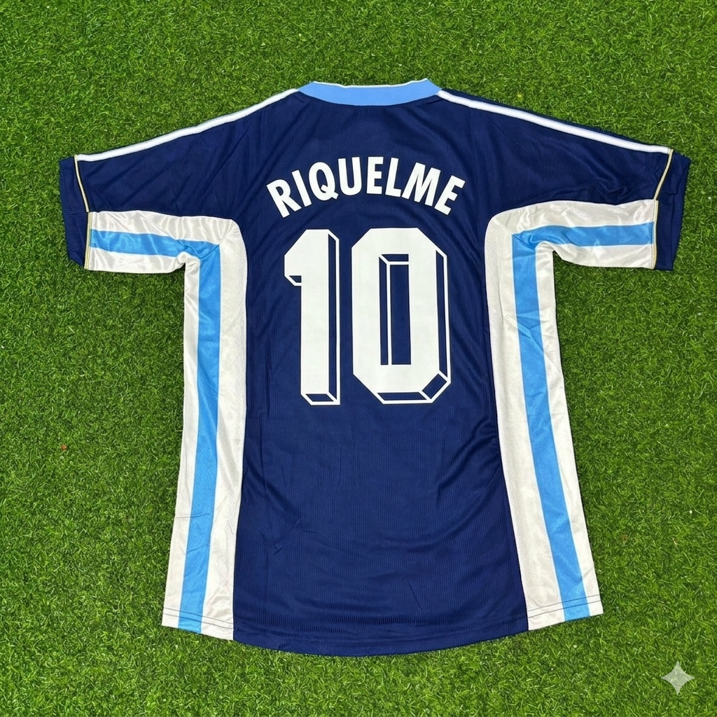 Juan Román Riquelme #10 Argentina Blue Retro Football Jersey