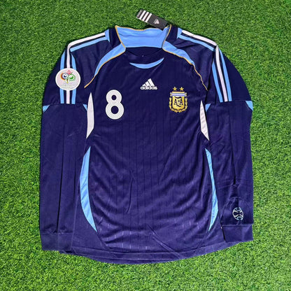 Argentina 2006 World Cup Long Sleeve Retro Football Jersey – Juan Roman Riquelme