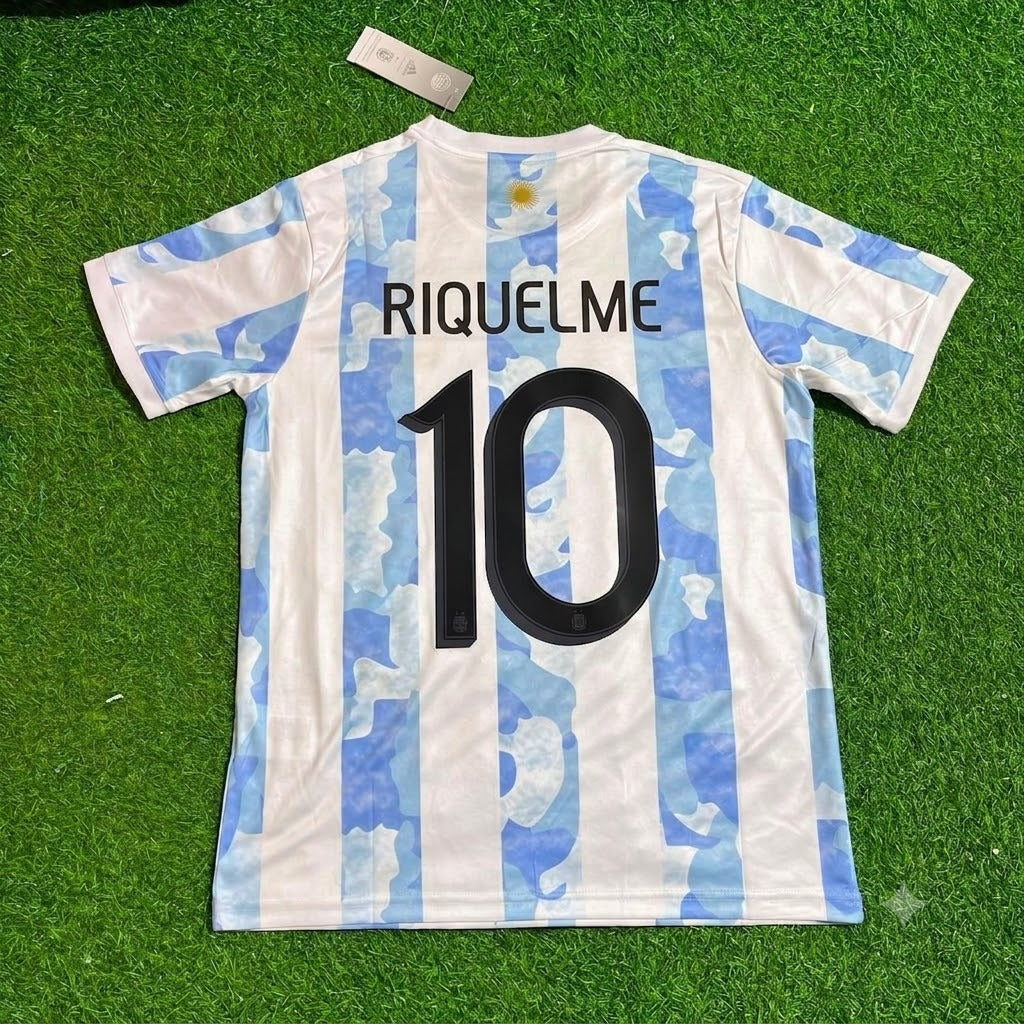 Juan Roman Riquelme 10 - Argentina Retro Kit Jersey Trikot Maillot Soccer Shirt