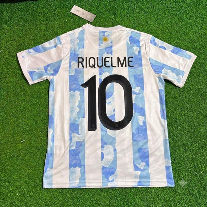Juan Roman Riquelme 10 - Argentina Retro Kit Jersey Trikot Maillot Soccer Shirt