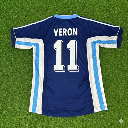 Juan Sebastián Verón #11 Argentina 1998 World Cup Blue Retro Football Jersey