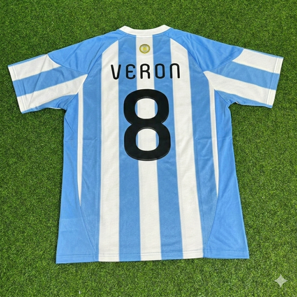 Juan Sebastián Verón 8- 2010 World Cup Argentina Retro Jersey