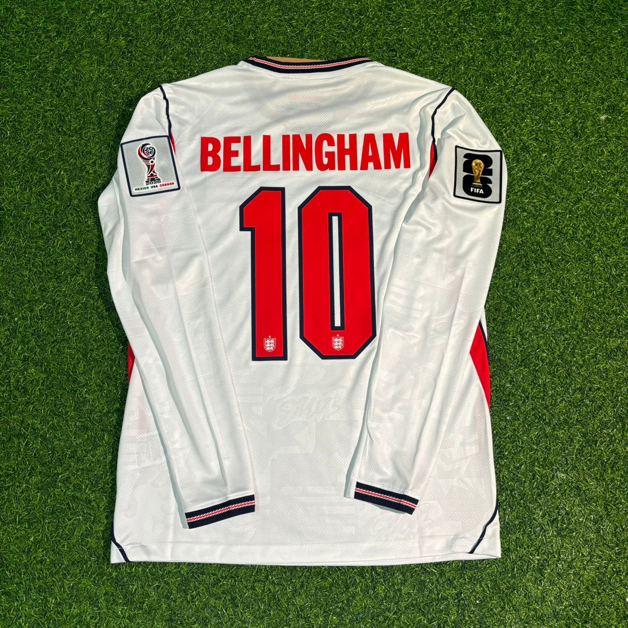 Jude Bellingham #10 England 2026 World Cup Home White Long Sleeve Jersey
