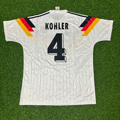 Jürgen Kohler #4 Deutschland 1990 World Cup Heim Retro Trikot