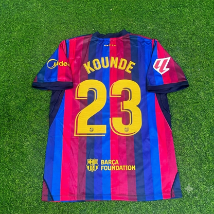 Jules Kounde #23 Barcelone 2027 Maillot Domicile Nouvelle Saison Trikot Maillot Soccer Shirt