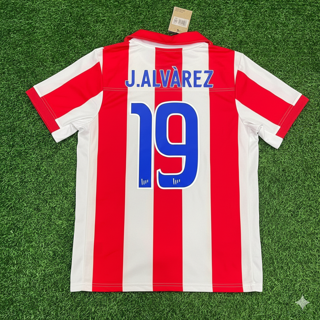 Julian Alvarez Atletico de Madrid Retro Soccer Kit Jersey Trikot Maglia Shirt