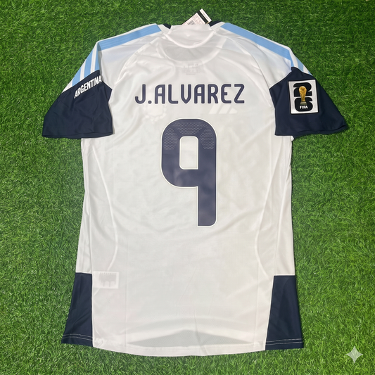 Julian Alvarez Argentina 2026 World Cup White Player Version New Season Football Jersey Kit