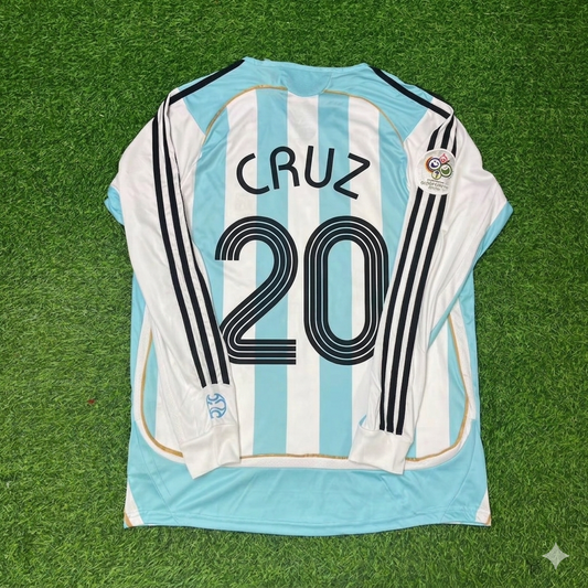 Camiseta de fútbol retro de manga larga de Argentina para el Mundial 2006 – Julio Cruz 20