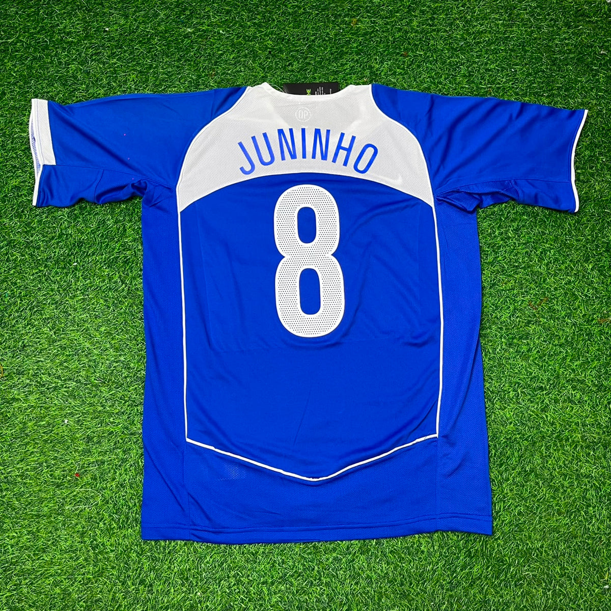 Maillot de football rétro bleu Brésil 2004 Juninho Pernambucano