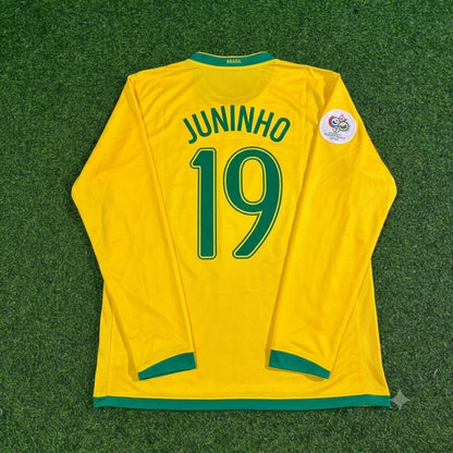 Maillot de Football Manches Longues Juninho Pernambucano #19 Brésil Coupe du Monde 2006