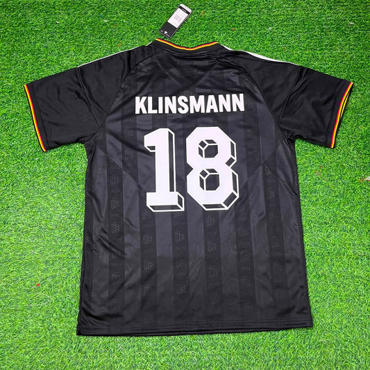Camiseta de fútbol retro vintage negra de Alemania de Jürgen Klinsmann 18#