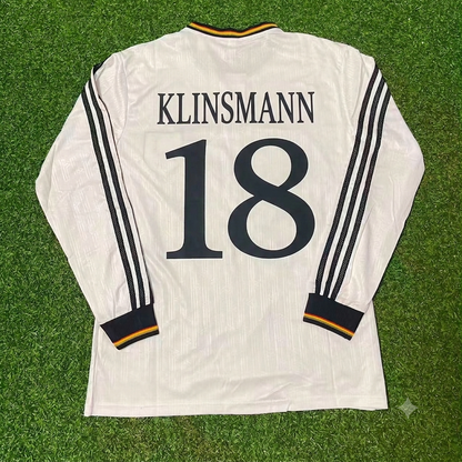 Germany 1996 EURO Final Home Long Sleeve Retro Football Jersey – Jurgen Klinsmann 18