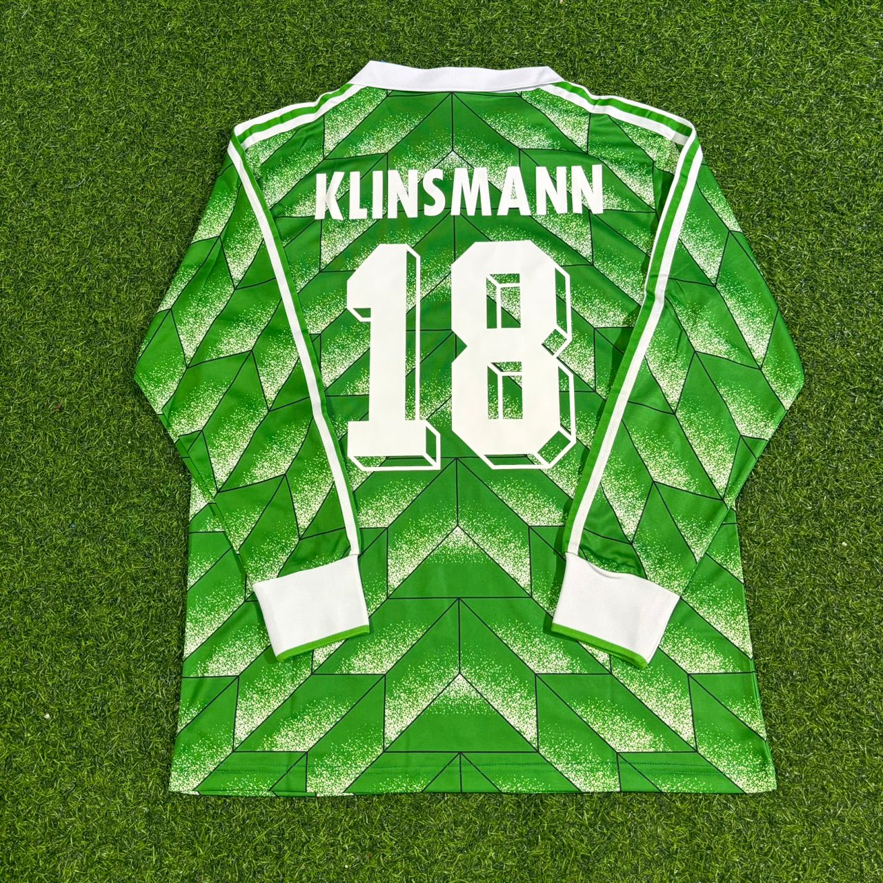 Jurgen Klinsmann Germany 1990 World Cup Green Long Sleeve Football Jersey