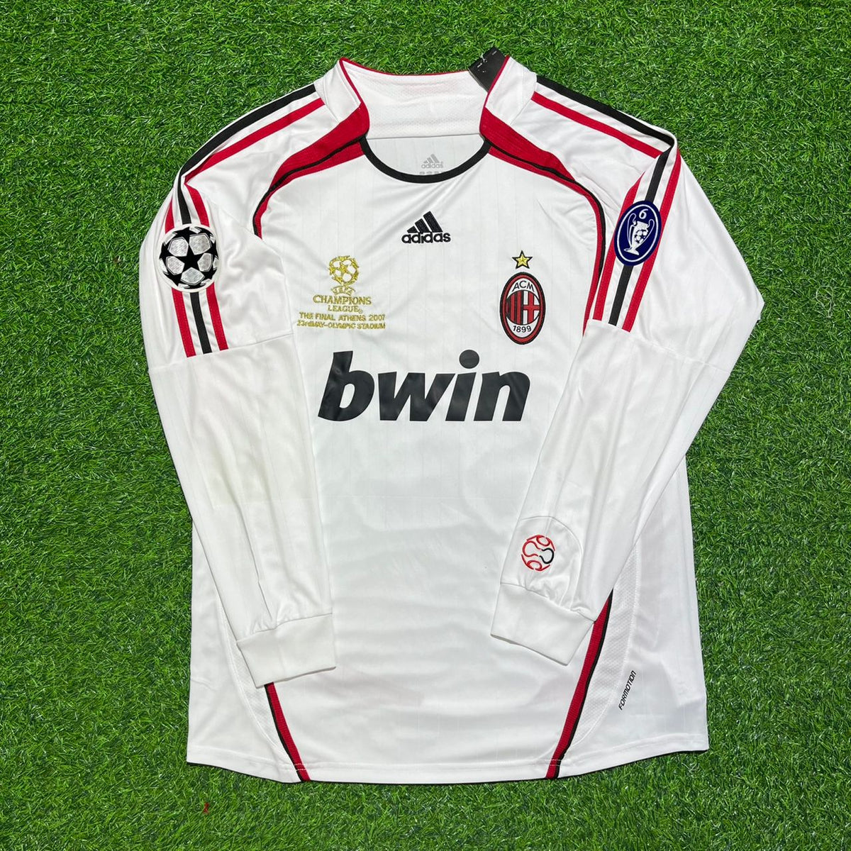 AC Milan 2007 Champions League Final Away White Long Sleeve Retro Jersey – Kaka 22