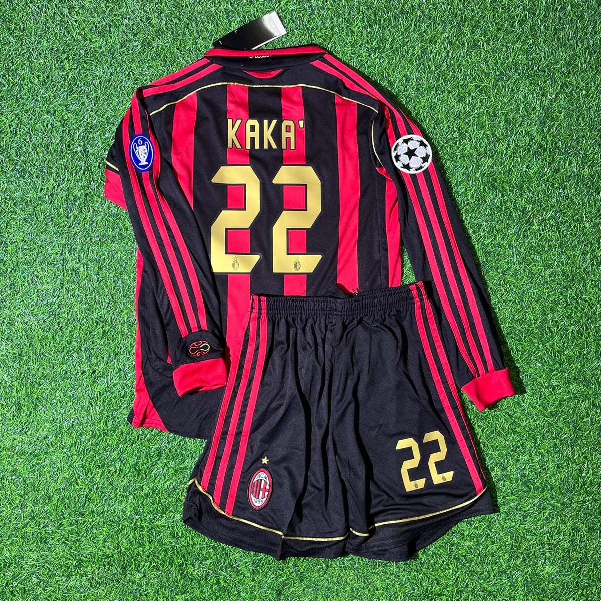 Maillot de football rétro à manches longues Kaká Leite AC Milan 2006/07 pour enfant