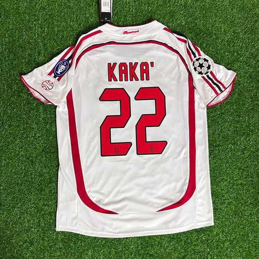Kaká Leite Milan 2007 Finale Athen Champions League Finale Weiß Retro Fußballtrikot