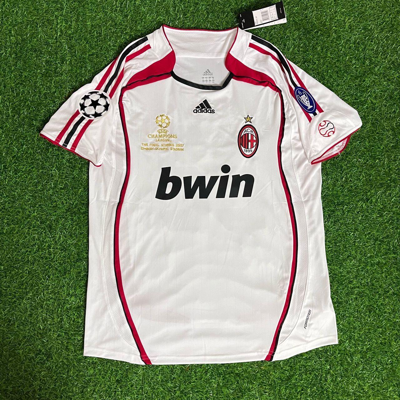 Ronaldo Nazário El Fenómeno Milan 2007 Finale Athen Champions League Finale Weiß Retro Fußballtrikot