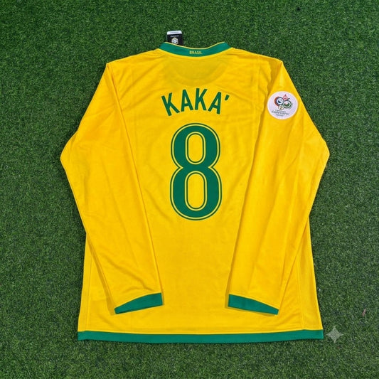Kaka Leite #8 Brazil 2006 World Cup Long Sleeve Football Jersey