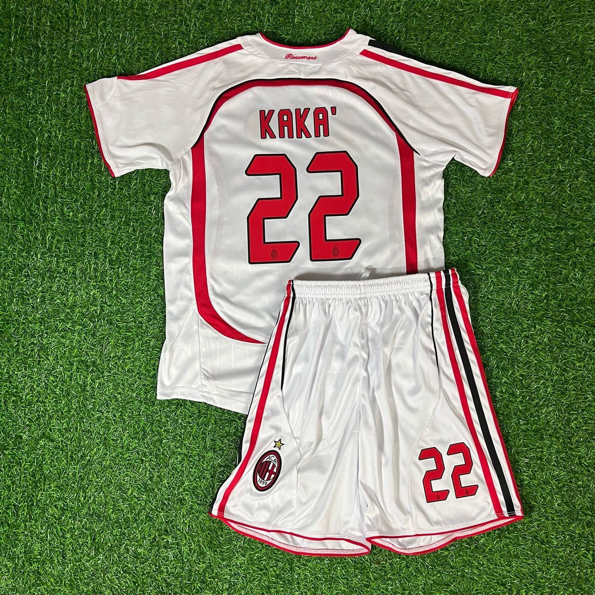 Kaka Leite Milan White Kids Children Set Retro Jersey KinderTrikot Soccer Shirt