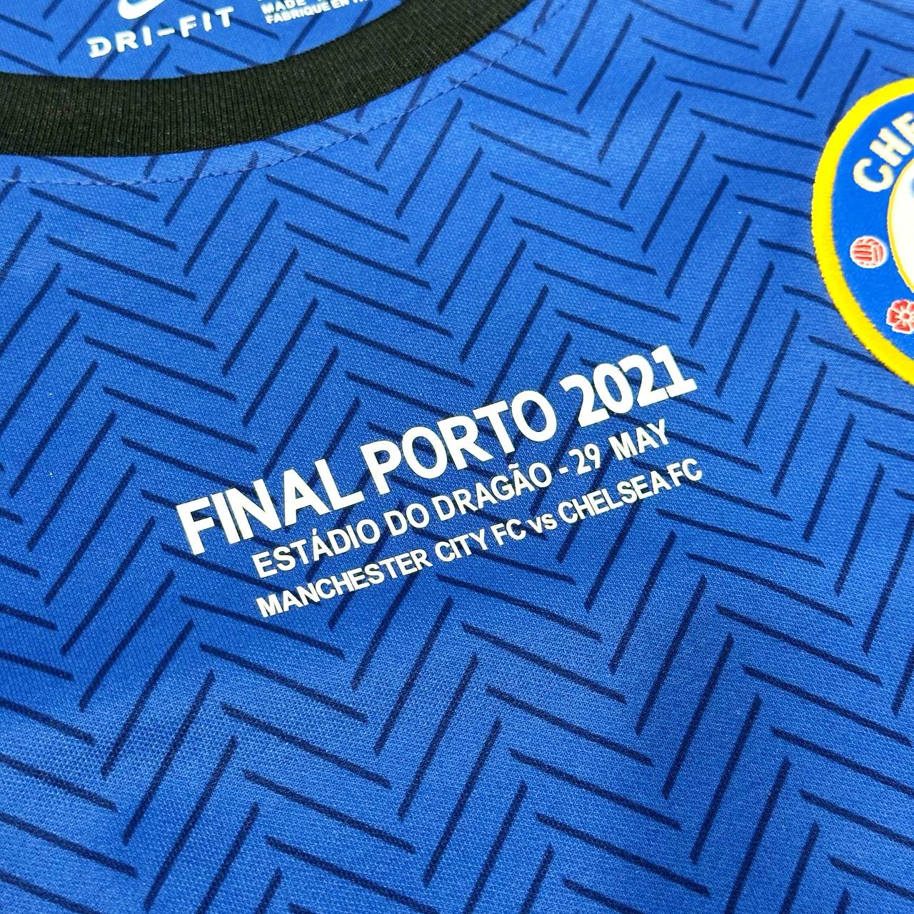 Maillot de football Kai Havertz Chelsea 2021 Ligue des Champions Finale Porto Bleu Rétro