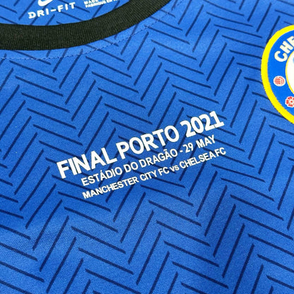 N'Golo Kante Chelsea 2021 Champions League Final Porto Blue Retro Kit Jersey Trikot Maglia Soccer Shirt