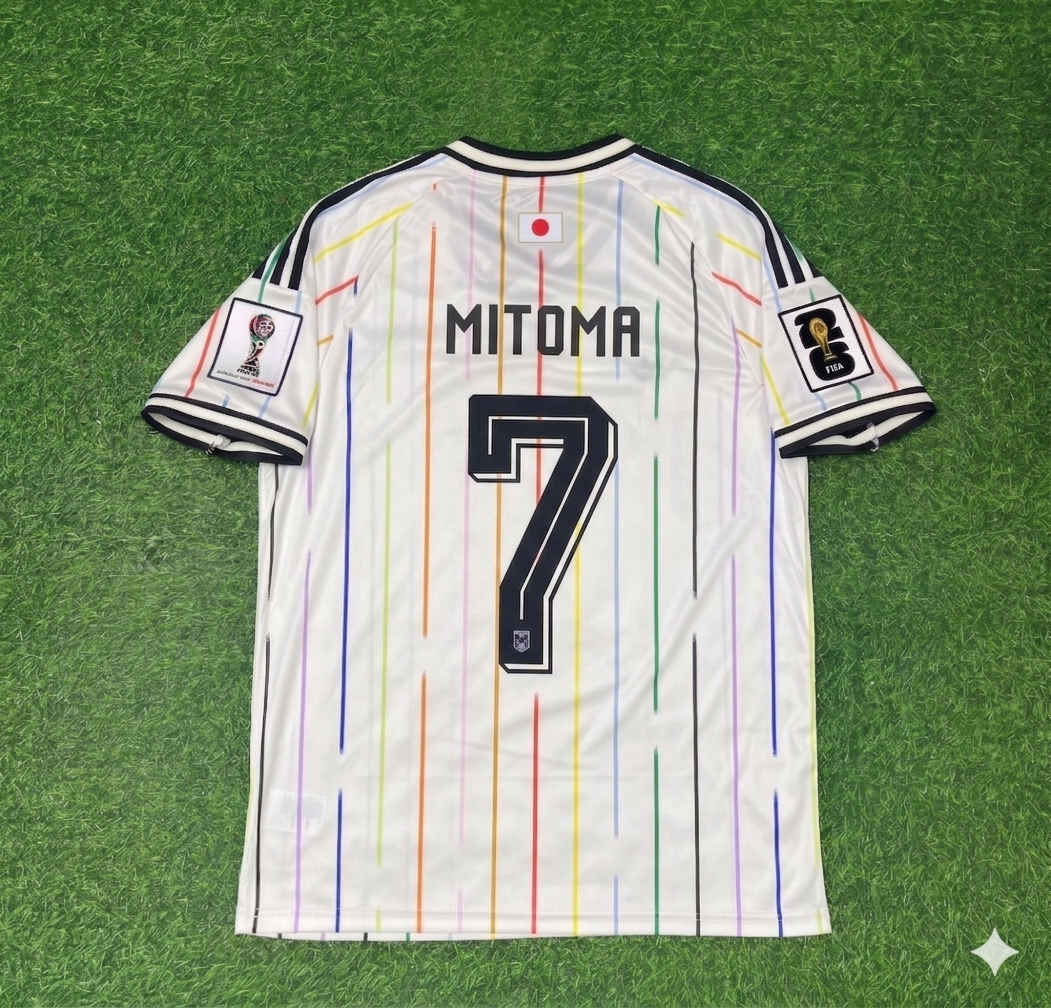 Kaoru Mitoma Japan WM 2026 Auswärtstrikot Weiß Fußball Trikot Maillot
