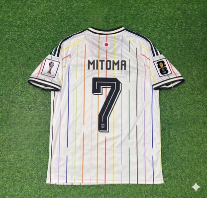 Kaoru Mitoma Japan WM 2026 Auswärtstrikot Weiß Fußball Trikot Maillot