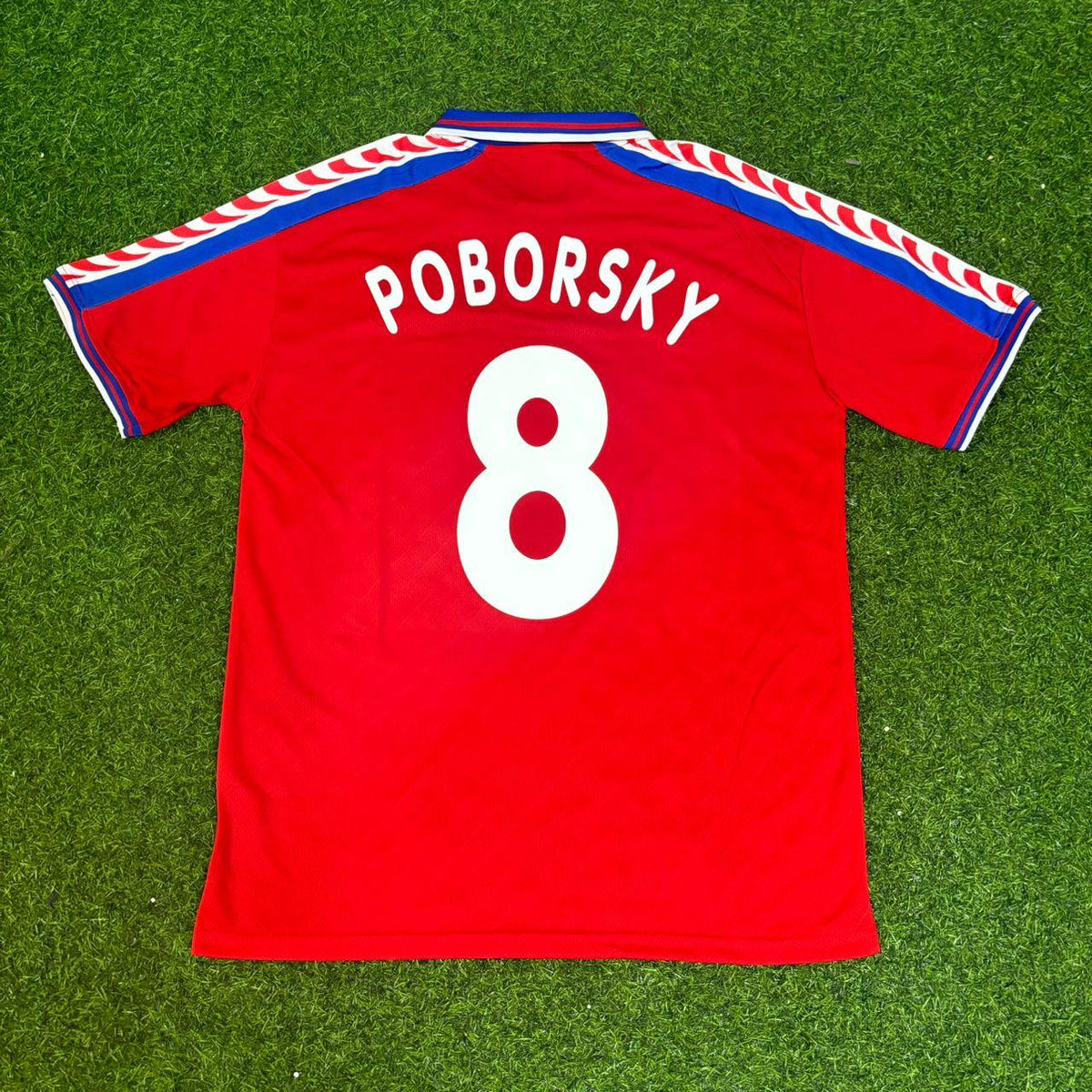 Karel Poborský #8 Czech Republic Czechia EURO 1996 Retro Football Jersey