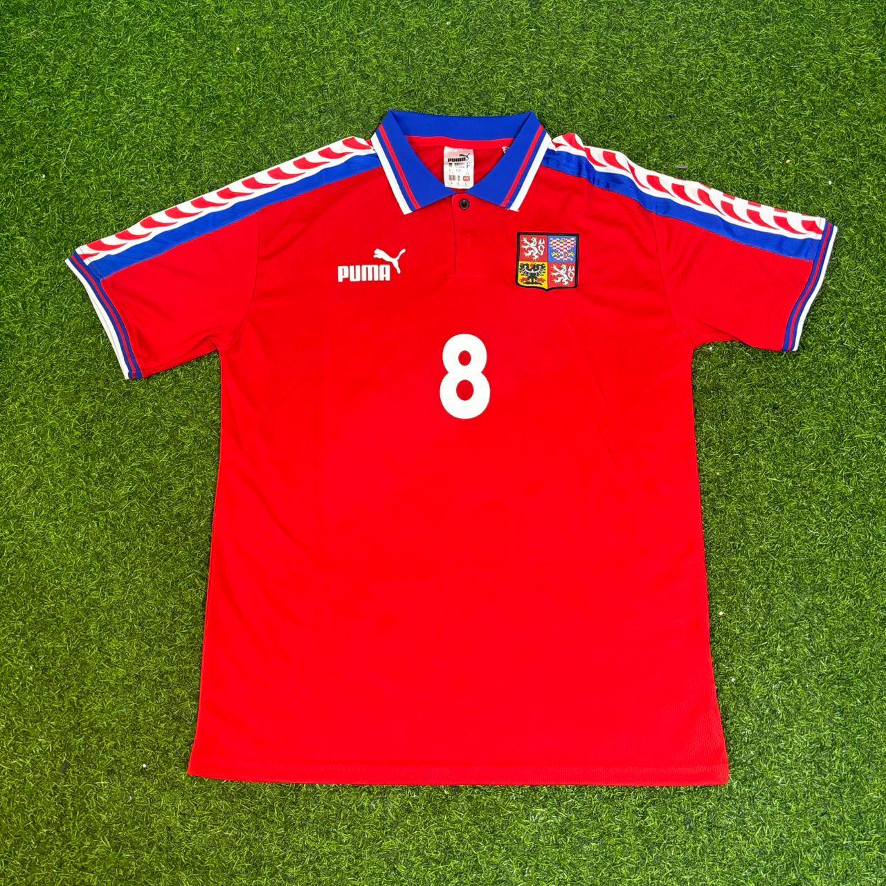 Karel Poborský #8 Czech Republic Czechia EURO 1996 Retro Football Jersey