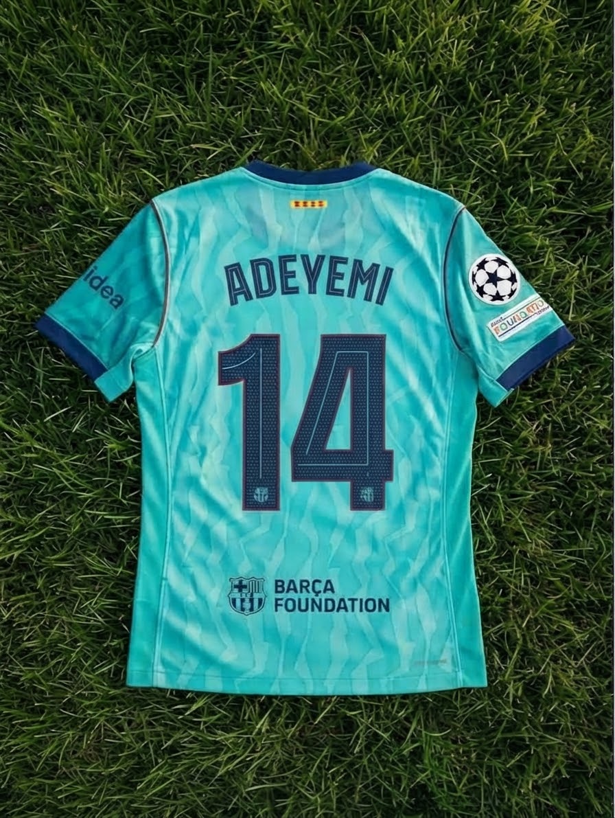 Karim Adeyemi #14 Barcelona 2026/2027 Neue Saison Drittes Champions League Patch Fußballtrikot