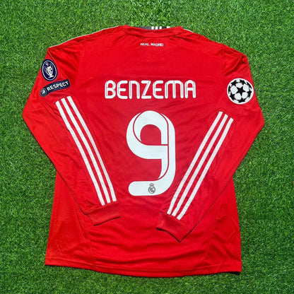 Karim Benzema 9- Real Madrid 2011-2012 Red Long Sleeve Jersey Soccer Shirt