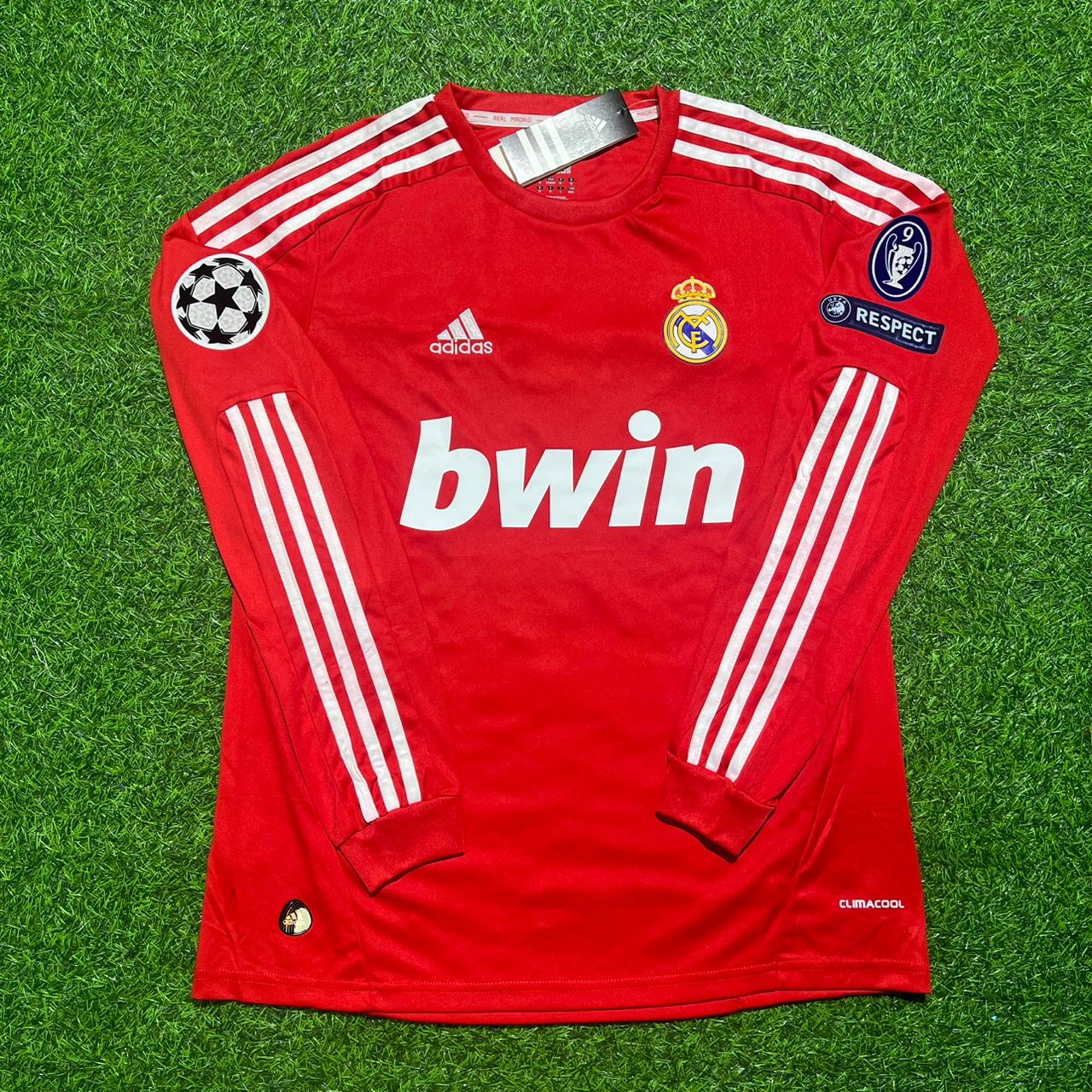 Karim Benzema 9- Real Madrid 2011-2012 Red Long Sleeve Jersey Soccer Shirt