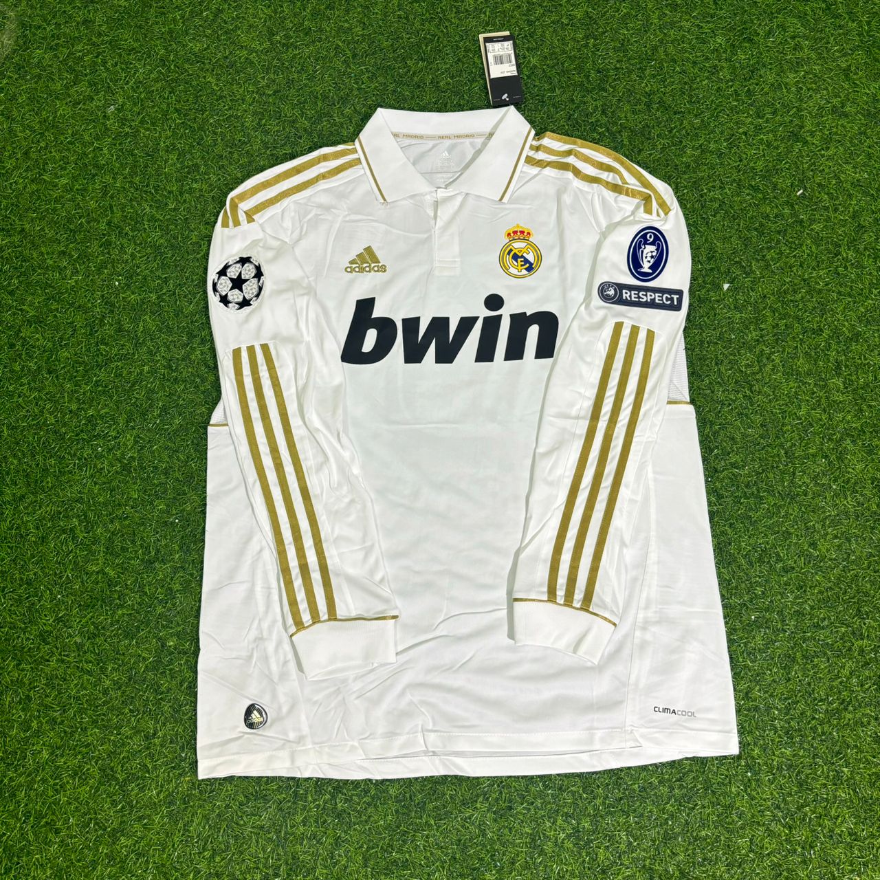 Karim Benzema 9- Real Madrid 2011-2012 White Long Sleeve Jersey Soccer Shirt