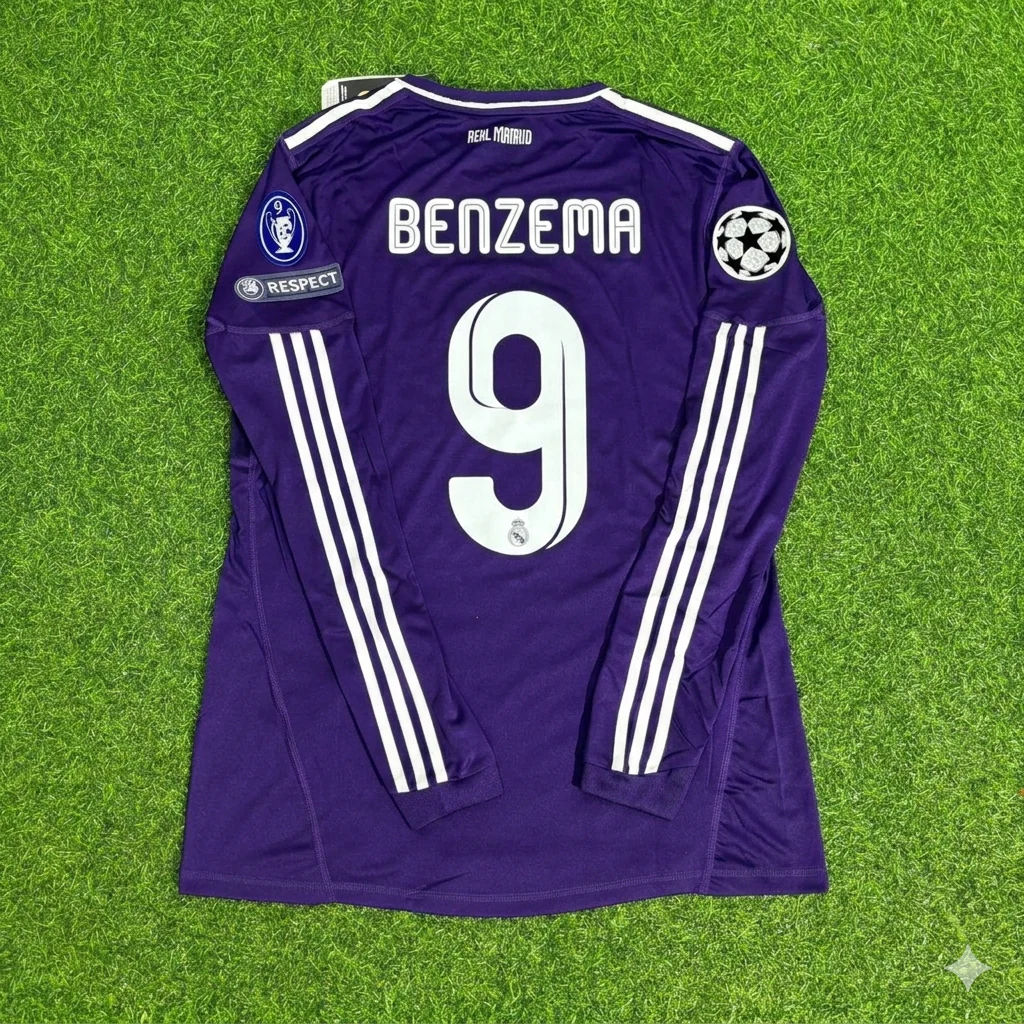 Karim Benzema 9- Real Madrid 2010/2011 Purple Long Sleeve Football Jersey