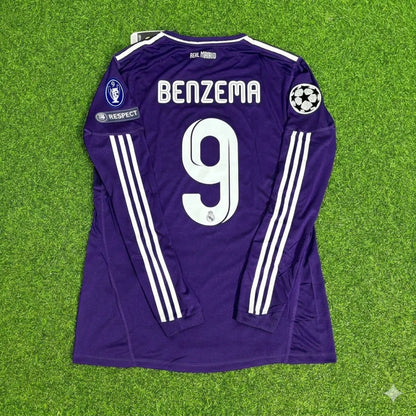 Karim Benzema 9- Real Madrid 2010/2011 Purple Long Sleeve Football Jersey