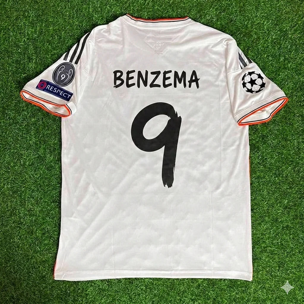 Karim Benzema 9- Real  Madrid Lisbon Short Sleeve Jersey Soccer Shirt