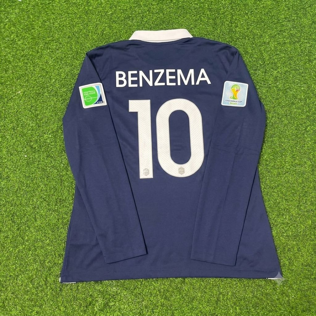 Karim Benzema #10 France 2014 World Cup Long Sleeve Football Jersey