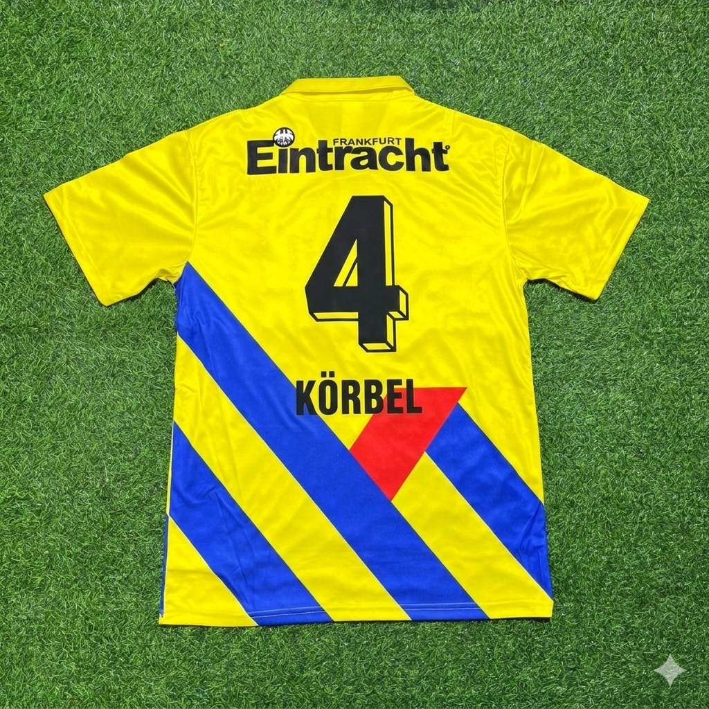 Karl-Heinz Körbel Eintracht Frankfurt Retro Gelbes Fußballtrikot