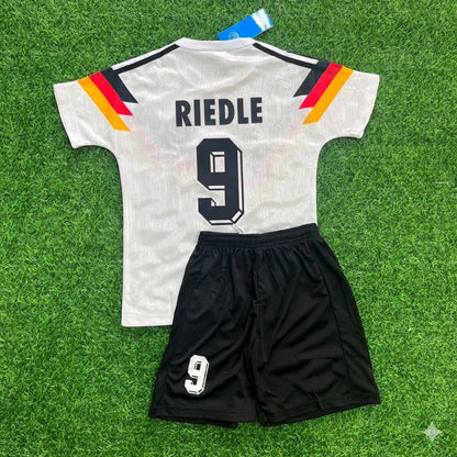 Karl-Heinz Riedle 9- Germany Deutschland Retro Kids 1990 World Cup Jersey - Deutschland Retro Kinder Trikot WM 1990 Soccer Shirt