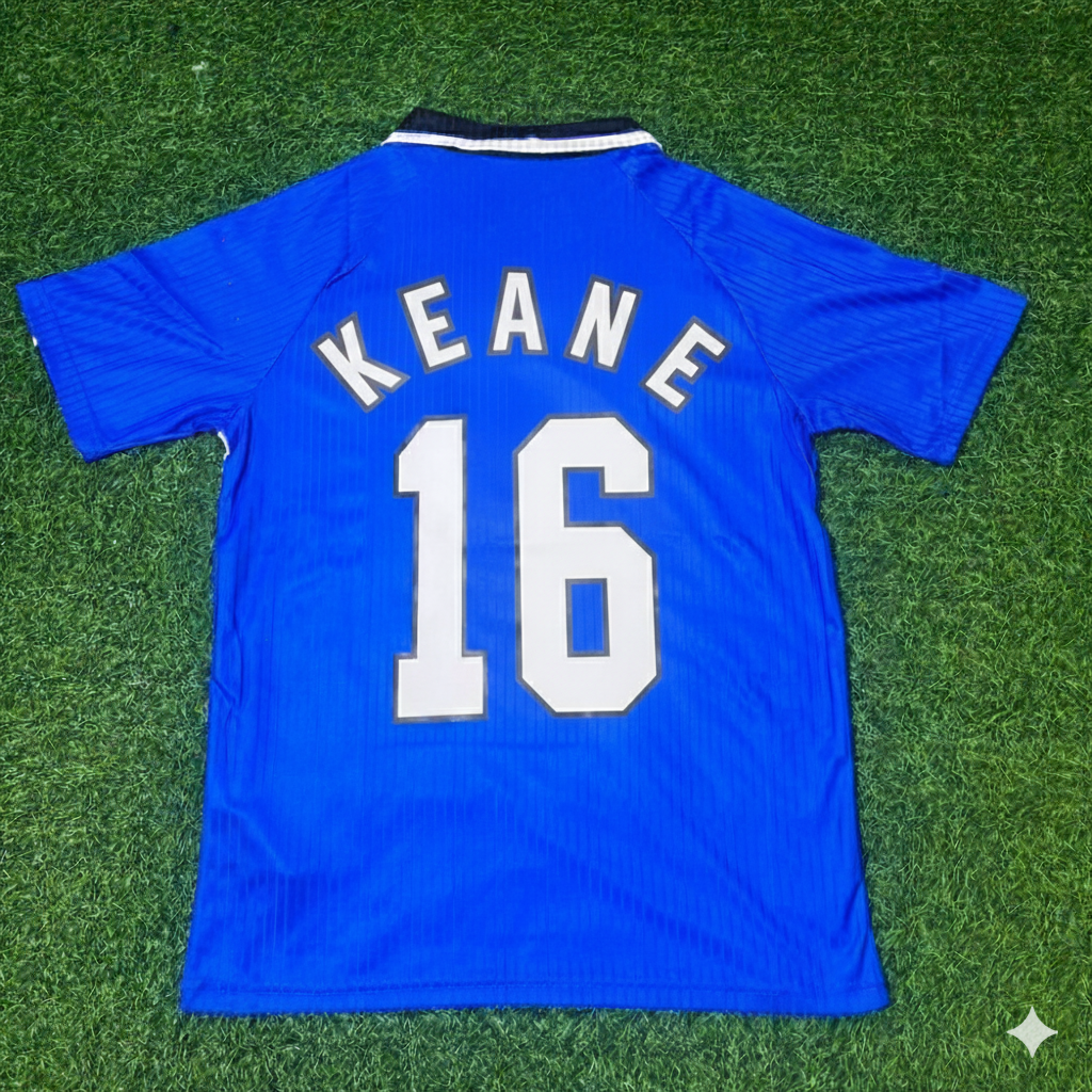 Roy Keane Manchester United 1996/1997 Blue Retro Football Jersey
